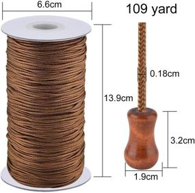 img 2 attached to Premium SAYAYA 109 Yards Braided Nylon Lift Shade Cord + Wood Cord Knobs for Smooth Operation - 1.8mm Brown Gauge