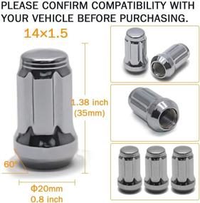 img 2 attached to GAsupply Муфтовые гайки с шлицевой резьбой M14x1.5: Лучшие гайки-орехи хром для тюнинговых 🔧 гаек на афтермаркетовых колесах - 24 штуки + 1 гаечный ключ со шлицами в комплекте