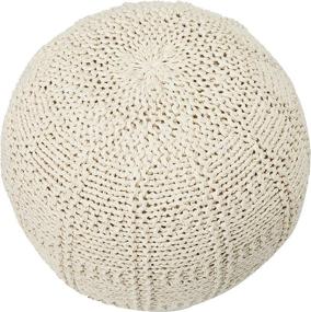 img 3 attached to Ivory Valentine Hand Knit Fabric Pouf: Elegant and Cozy Addition for Your Space