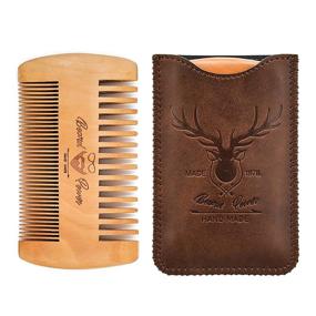 img 4 attached to 🦌 Menesia Wooden Beard Comb with Durable Case for Men's Beard, Fine & Coarse Teeth, Men's Pocket Comb for Beards, Mustaches, and Hair - Brown Deer Design