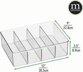 img 2 attached to mDesign Plastic Bathroom Storage Organizer Bin Box - 4 Divided Sections - Cabinets, Shelves, Countertops, Bedroom, Kitchen, Laundry Room - 2 Pack - Clear: Efficient and Versatile Storage Solution