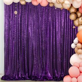 img 3 attached to 💍 Bride's Choice 6FTx6FT Sequin Photo Booth: Stunning Royal Blue & Purple Wedding Decor, Baby Shower Backdrop, Tablecloth & Fabric