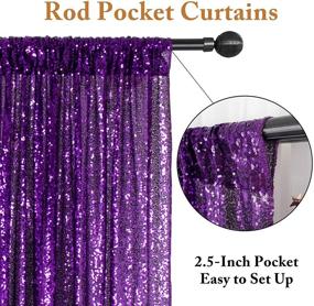 img 2 attached to 💍 Bride's Choice 6FTx6FT Sequin Photo Booth: Stunning Royal Blue & Purple Wedding Decor, Baby Shower Backdrop, Tablecloth & Fabric