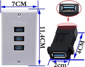 img 3 attached to Enhance Connectivity & Charging with zdyCGTime 3 USB 3.0 A Wall Plate Socket: Data Transmission + Charger Outlet Mount Panel Cover (White)