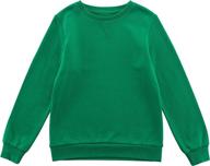 🧥 kids crewneck long sleeve fleece sweatshirt pullover cotton tops for boys or girls (ages 3-12) by unacoo логотип