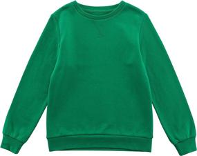 img 2 attached to 🧥 Kids Crewneck Long Sleeve Fleece Sweatshirt Pullover Cotton Tops for Boys or Girls (Ages 3-12) by UNACOO