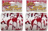🚽 enhanced search-optimized pack of 2 forum novelties bloody bathroom toilet paper, red/white logo