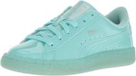 puma glitter iced basket sneaker logo