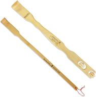 🎋 bamboomn 1-pack 17-inch bamboo backscratcher with knobby massage roller handle and bonus travel size back scratcher for itch relief, made from 100% natural bamboo logo