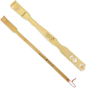 img 3 attached to 🎋 BambooMN 1-Pack 17-Inch Bamboo Backscratcher with Knobby Massage Roller Handle and Bonus Travel Size Back Scratcher for Itch Relief, Made from 100% Natural Bamboo