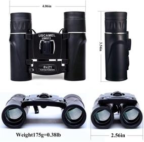 img 3 attached to USCAMEL Compact Folding Pocket Binoculars HD 🔭 BAK4 Optics Travel Mini Telescope 8x21 Easy Focus Black