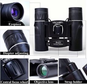 img 2 attached to USCAMEL Compact Folding Pocket Binoculars HD 🔭 BAK4 Optics Travel Mini Telescope 8x21 Easy Focus Black