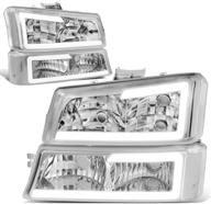 🚘 enhance 03-07 silverado with dna motoring hl-lb-csil03-ch-cl1 chrome housing 3d led drl headlight bumper lamp set logo