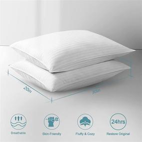 img 3 attached to 🛏️ EASELAND Queen Size Bed Pillows – Hypoallergenic Pillows for Side & Back Sleepers, 100% Cotton Shell, Set of 2 Soft and Comfy Pillows