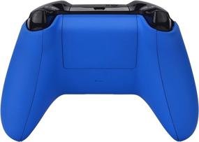 img 2 attached to Enhanced Grip Custom Bottom Shell Back Panels for Xbox One S & One X Controller, Blue Replacement Back Shell Side Rails with Battery Cover for Xbox One S X Controller Model 1708