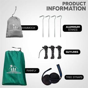 img 3 attached to 🏕️ The Adventurer Bundle: High Hammocks for Ultimate Hanging Experience - Includes Hammock, Straps, Carabiner, Mosquito Netting, Rain Tarp, Guy Lines, and Stakes