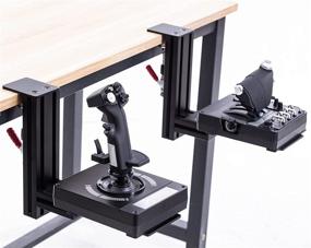 img 1 attached to MEZA MOUNT - Desk Mount for Logitech G X52/X52 Pro/X56/X56 Rhino & Thrustmaster T.16000M FCS/TCA Officer Pack Airbus - Table Mount Stand