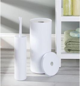 img 1 attached to 🚽 iDesign Una BPA-Free Plastic Toilet Bowl Brush and Holder Set, White - 3x3x16.3