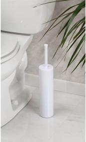 img 2 attached to 🚽 iDesign Una BPA-Free Plastic Toilet Bowl Brush and Holder Set, White - 3x3x16.3