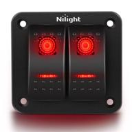 панель кулисного переключателя nilight 2 gang 12v 24v dc красные переключатели алюминиевая панель 5pin on off предварительно подключенная панель тумблера водонепроницаемая для автомобилей лодки atvs utvs логотип