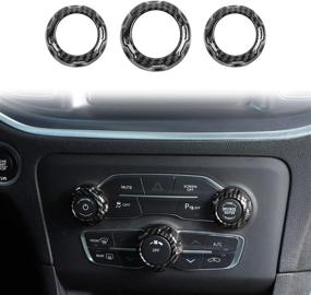 img 4 attached to 🔘 Voodonala ABS Carbon Fiber Radio AC Knobs - Premium Air Conditioner Switch Buttons for 2015-2019 Dodge Challenger Charger Chrysler 300 | Set of 3