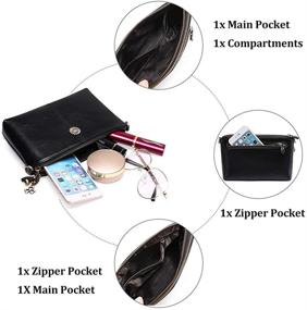 img 2 attached to 👜 Stylish Women's Leather Crossbody Bag, Wallet Wristlet Handbag – Fashionable Clutch Phone Holder for Ladies
