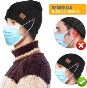 img 2 attached to 🧣 COCASES 2 Pack Beanies: Stylish Unisex Knit Hats with Ear Buttons - Perfect Winter Accessories for Men &amp; Women