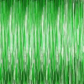 img 3 attached to 📸 Vibrant 4 Pack Photo Booth Backdrops: Metallic Tinsel Curtains for Weddings, Birthdays, Christmas, Halloween, Disco Parties - Matt Green Favour Decorations