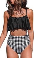 👙 cupshe fashion falbala high waisted bikini - women's clothing for trendy beachwear logo