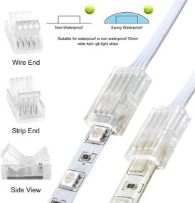 img 2 attached to 💡 RGBZONE 32.8ft RGB Extension Cable and 5Packs LED Light Strip Connectors for 5050 3528 RGB Strip Light