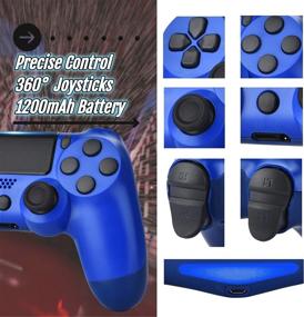 img 2 attached to 2021 New Wave Blue Wireless Controller for PS4 - Wiv77, Mando Pa4 Gamepad/Joystick for PlayStation4 with Headset Jack - Ideal for Man/Kids