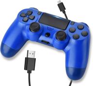 2021 new wave blue wireless controller for ps4 - wiv77, mando pa4 gamepad/joystick for playstation4 with headset jack - ideal for man/kids логотип