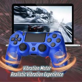 img 3 attached to 2021 New Wave Blue Wireless Controller for PS4 - Wiv77, Mando Pa4 Gamepad/Joystick for PlayStation4 with Headset Jack - Ideal for Man/Kids