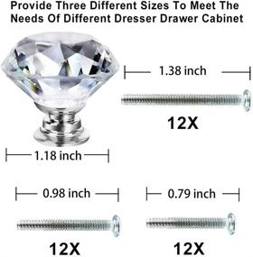 img 3 attached to 🔮 12-Pack Glass Cabinet Knobs - Crystal Dresser Hardware 30mm – Drawer Knobs