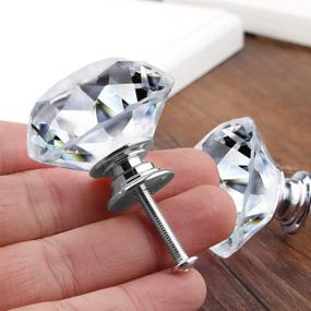 img 2 attached to 🔮 12-Pack Glass Cabinet Knobs - Crystal Dresser Hardware 30mm – Drawer Knobs