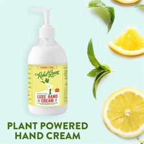 img 2 attached to 🌿 Rebel Green Luxe Hand Cream Moisturizer - Natural Hand Lotion with Shea Butter, 16 oz Bottle (4 Pack) - Refreshing Peppermint & Lemon Scent, Ideal Dry Hand Moisturizer