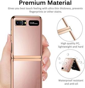 img 2 attached to 📱 Miimall Shockproof and Anti-Scratch Hard PC Bumper Protective Case for Samsung Galaxy Z Flip 5G (Gold) - Slim, Thin, and Transparent Design