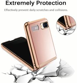 img 1 attached to 📱 Miimall Shockproof and Anti-Scratch Hard PC Bumper Protective Case for Samsung Galaxy Z Flip 5G (Gold) - Slim, Thin, and Transparent Design