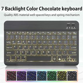 img 2 attached to 📱 Boriyuan Чехол-клавиатура для iPad Pro 11 2020 2018 - подсветка, съемная клавиатура, тонкий кожаный фолиант, зарядка для Apple Pencil - черный