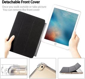 img 2 attached to 📱 Valkit iPad Mini 1 2 3 Case | Trifold Stand, Translucent Frosted Back Cover, Auto Sleep/Wake | Black