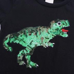 img 1 attached to Mary Cotton T Shirt Sequins Dinosaur Boys' Clothing and Tops, Tees & Shirts