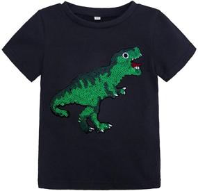 img 4 attached to Mary Cotton T Shirt Sequins Dinosaur Boys' Clothing and Tops, Tees & Shirts