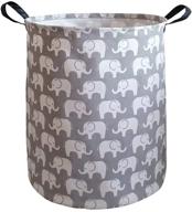 🐘 large waterproof coated storage basket organizer bin for nursery clothes toys - kunro elephant laundry hamper logo