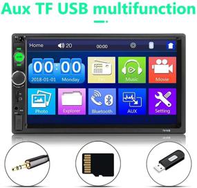 img 1 attached to 🚗 Автомагнитола Hodozzy Double Din: 7" сенсорный экран, Bluetooth, Mirror Link, поддержка USB и TF, FM-радио, MP5-плеер + камера заднего вида