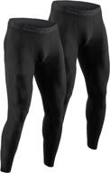 👖 devops men's thermal compression pants, athletic leggings base layer bottoms (pack of 2) logo