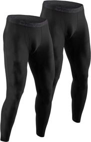 img 4 attached to 👖 DEVOPS Men's Thermal Compression Pants, Athletic Leggings Base Layer Bottoms (Pack of 2)