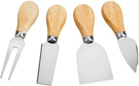 img 3 attached to YXChome 4-Piece Cheese Knife 🧀 Set: Mini Knife, Butter Knife, Fork