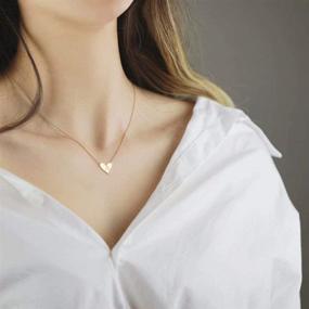 img 1 attached to MONOOC Gold Initial Heart Necklace: Dainty Kids Jewelry for Girls, 14K Gold Plated Toddler Necklace with Small Letter Heart - Delicate Baby Initial Jewelry for Little Girls and Children