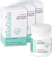 мятные таблетки biogaia prodentis: оральный пробиотик для здоровых зубов и десен, борьба с неприятным запахом изо рта, без спирта. логотип