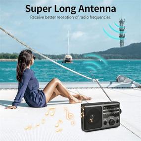 img 3 attached to 📻 AM FM Portable Radio: Battery Operated 4D Cell or AC Power Transistor Radio with Big Knob, Big Speaker, and 3.5mm Earphone Jack - Perfect for Camping and Hiking